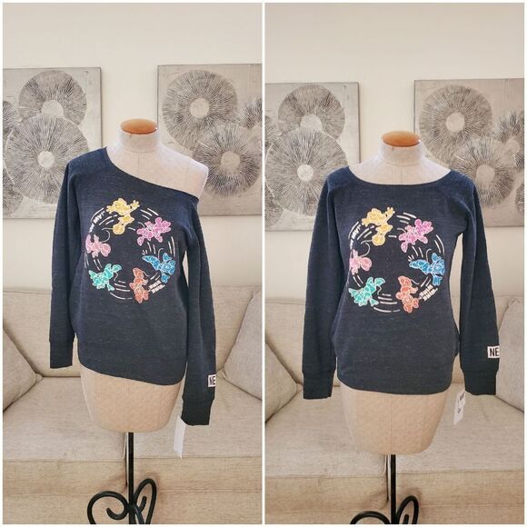 Disney X NEFF | Minnie Mouse Off-Shoulder Slouchy Sweatshirt - [Small, Gray] - Picture 1 of 10